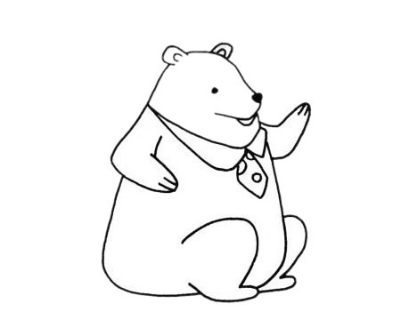 卡通北极熊简笔画步骤图解教程及图片大全
