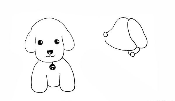 可爱的小狗简笔画画法步骤图教程