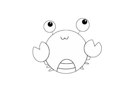 可爱的螃蟹简笔画简单画法步骤图片大全