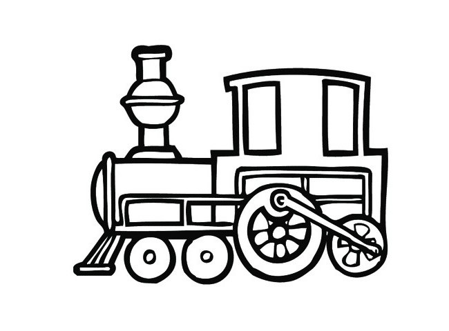 蒸汽火车的简单画法 简笔画图片素材